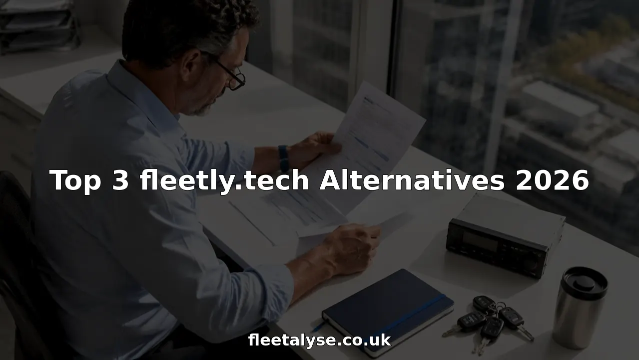 Fleet manager reviewing compliance documents at desk