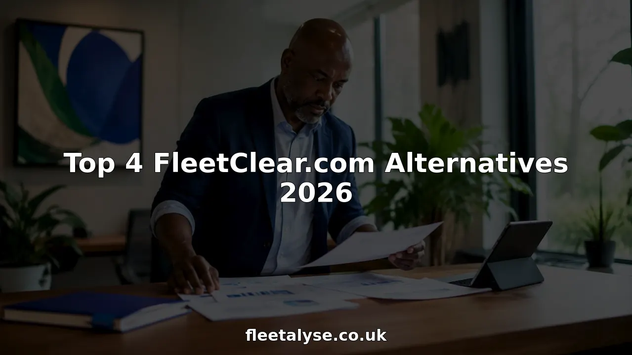 Fleet manager reviewing telematics reports at desk