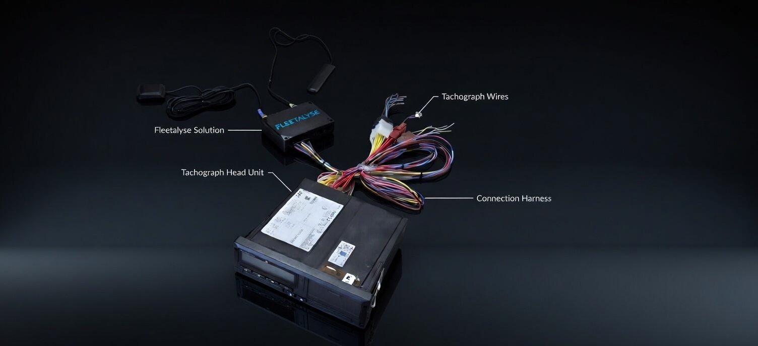 Fleetalyse tachograph solution device, head unit and connection harness